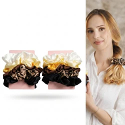 Gumki do Włosów Zestaw 12 szt Scrunchie Mix Kolorów Panterka
