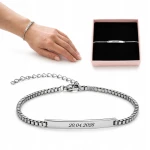 Bransoletka damska z grawerem stal personalizowany prezent