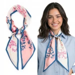 Elegancka apaszka damska satyna różowo niebieska premium