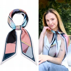 Apaszka Damska Satynowa Pastelowa Elegancka 147 cm Premium