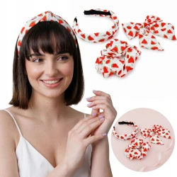 Zestaw Ozdób do Włosów Arbuz Opaska Kokarda Gumka Scrunchie 3 Elementy