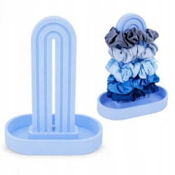 Stojak Na Gumki Scrunchie Organizer Do Włosów Niebieski Na Akcesoria