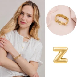 Zawieszka Charms Litera Z Złota do Bransoletki Mosiądz